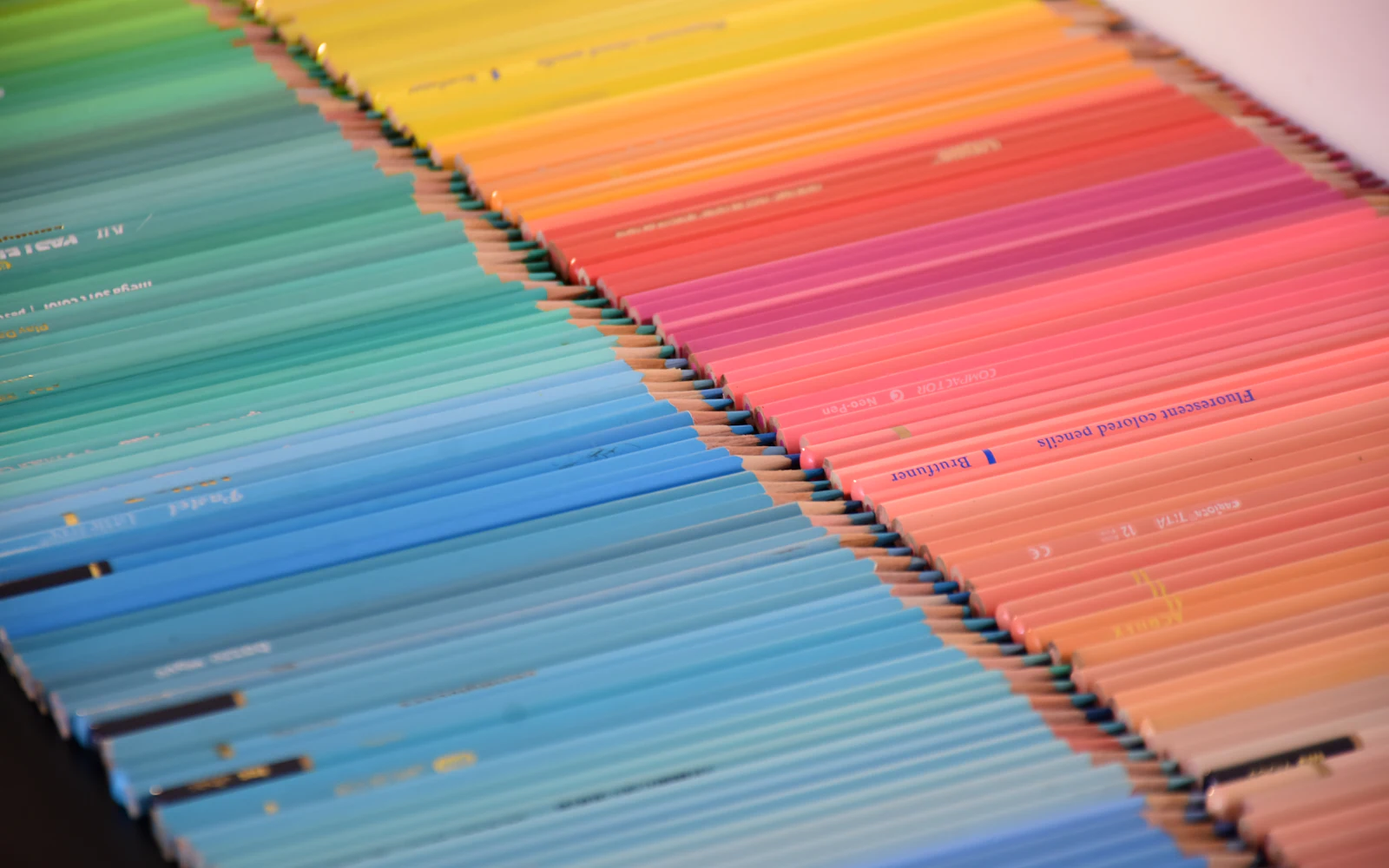 Large collection of colored pencils