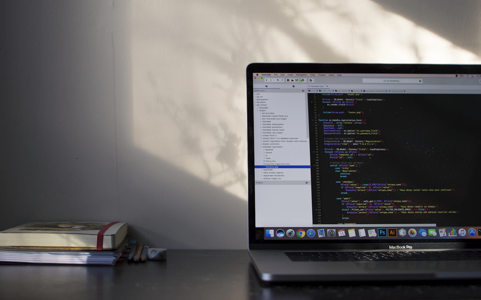 MacBook Pro showing programming language