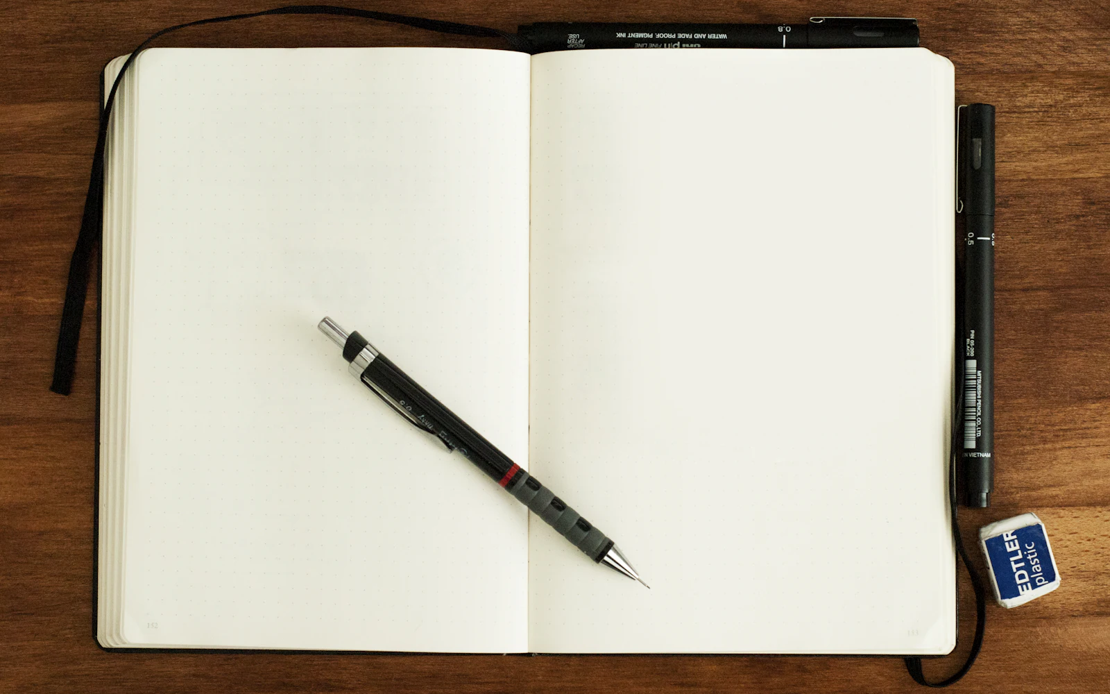 Pen on a blank notebook