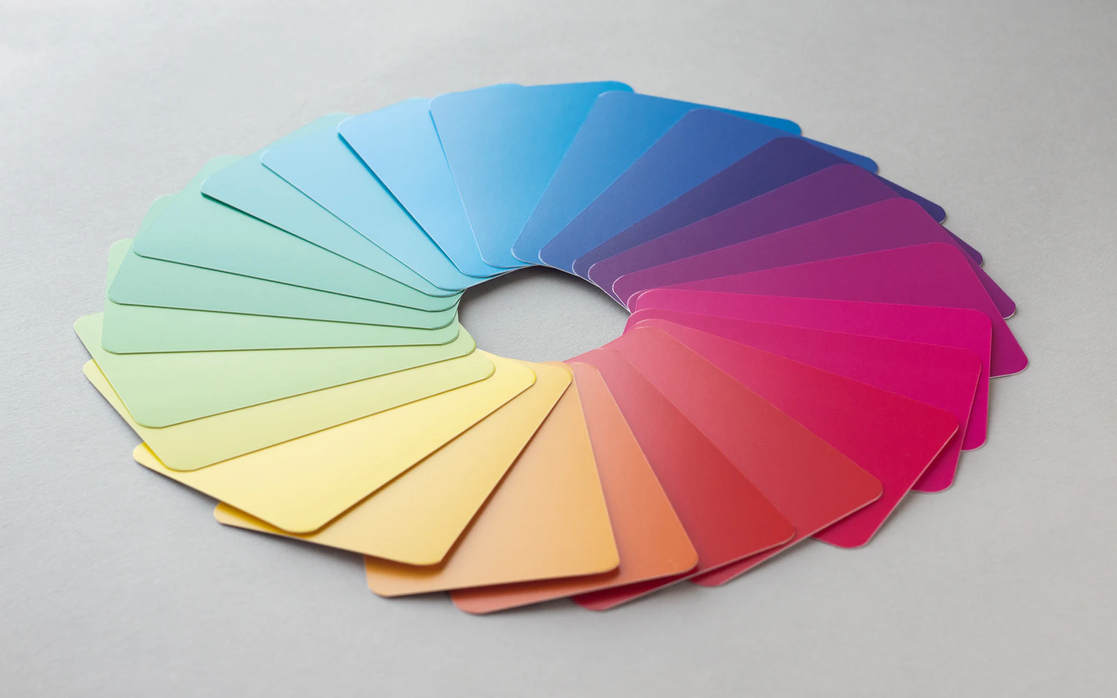 Circle of color swatches on white
