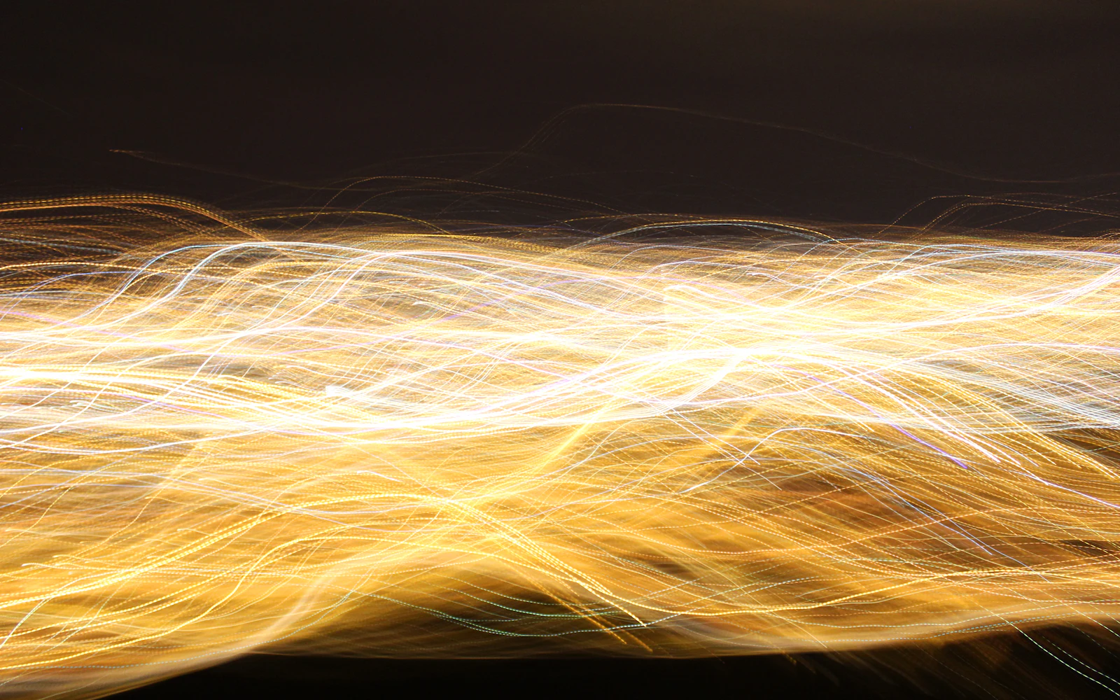 Long exposure of yellow light trails